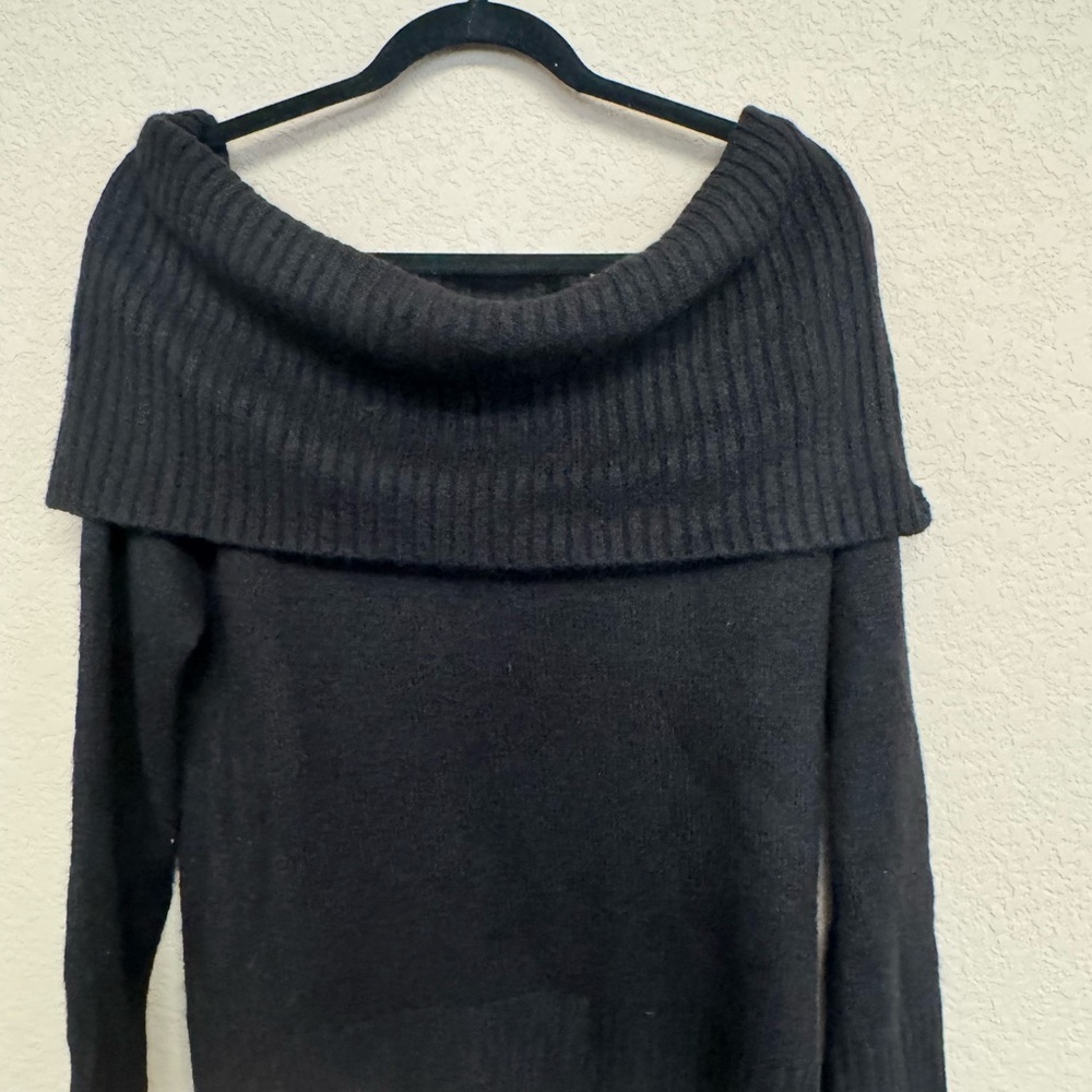 Cotton On Black Off-the-Shoulder Sweater Cozy Knit